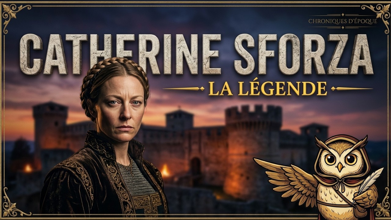 Miniature de l’épisode consacré à Caterina Sforza, titrée « Catherine Sforza — la légende »
